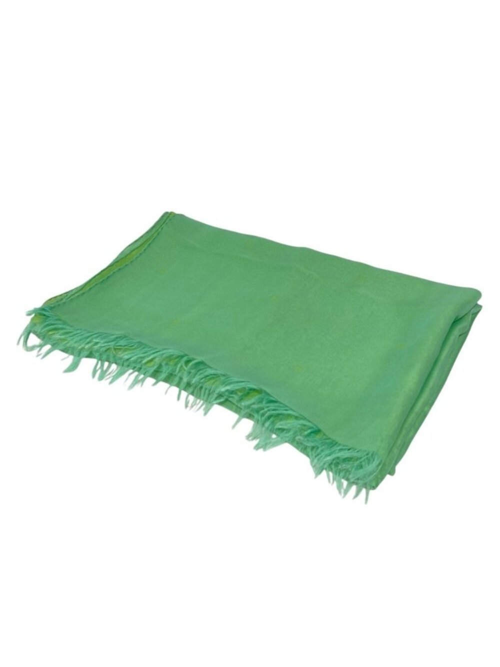 Hermes Martin Margiela Era Logo Jacquard Silk Sheer Shawl Green Scarf